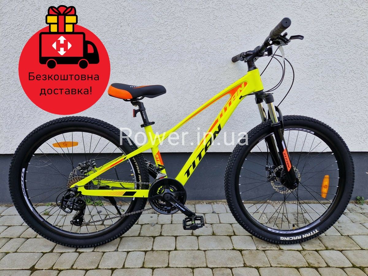 Велосипед XS магнієвий Titan Stricker 26 2024 Рама-14" neon yellow-ora