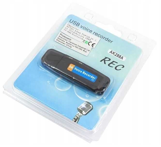 Dyktafon cyfrowy Pendrive microSD podsłuch szpieg * Video-Play