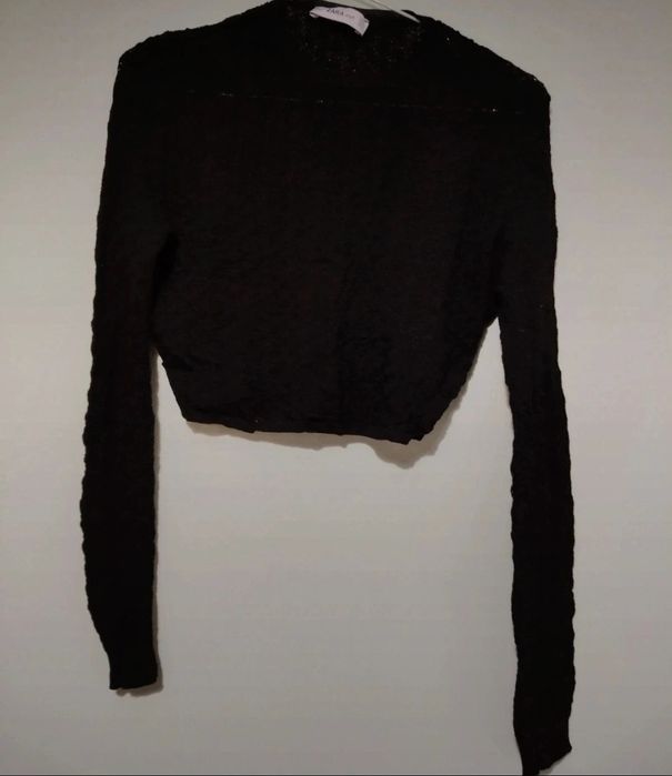 Żakardowy Crop top w rozmiarze S marki Zara