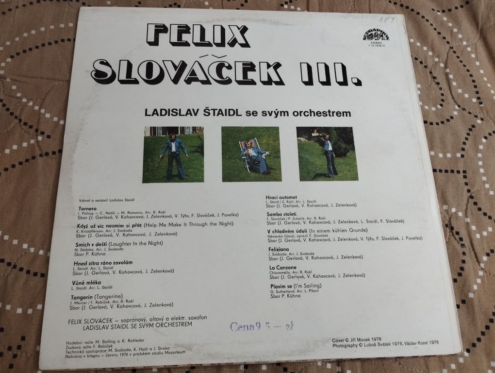 Płyta winylowa, Felix Slováček - III, czeski jazz, pop, saksofon