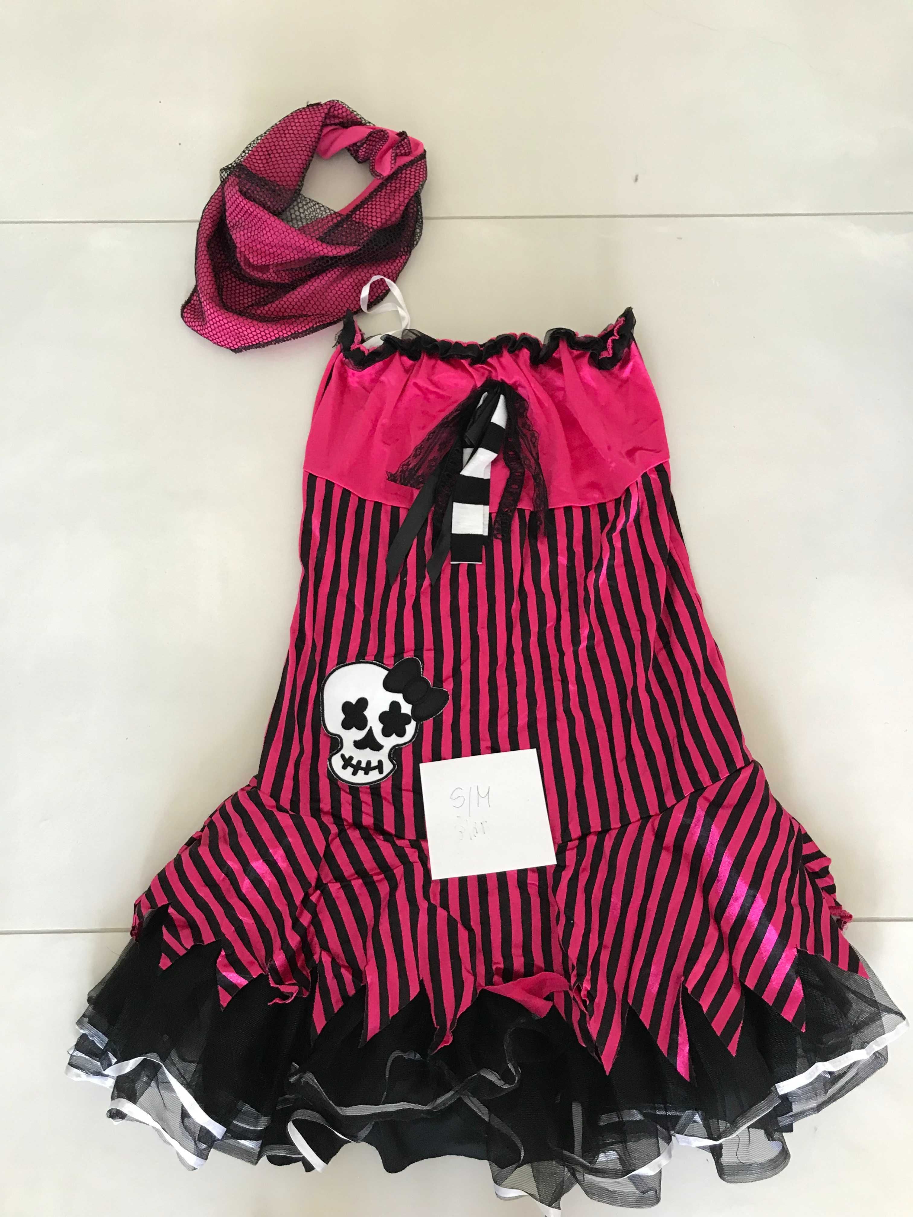 Strój Punk Girl Czarownica czaszka S/M