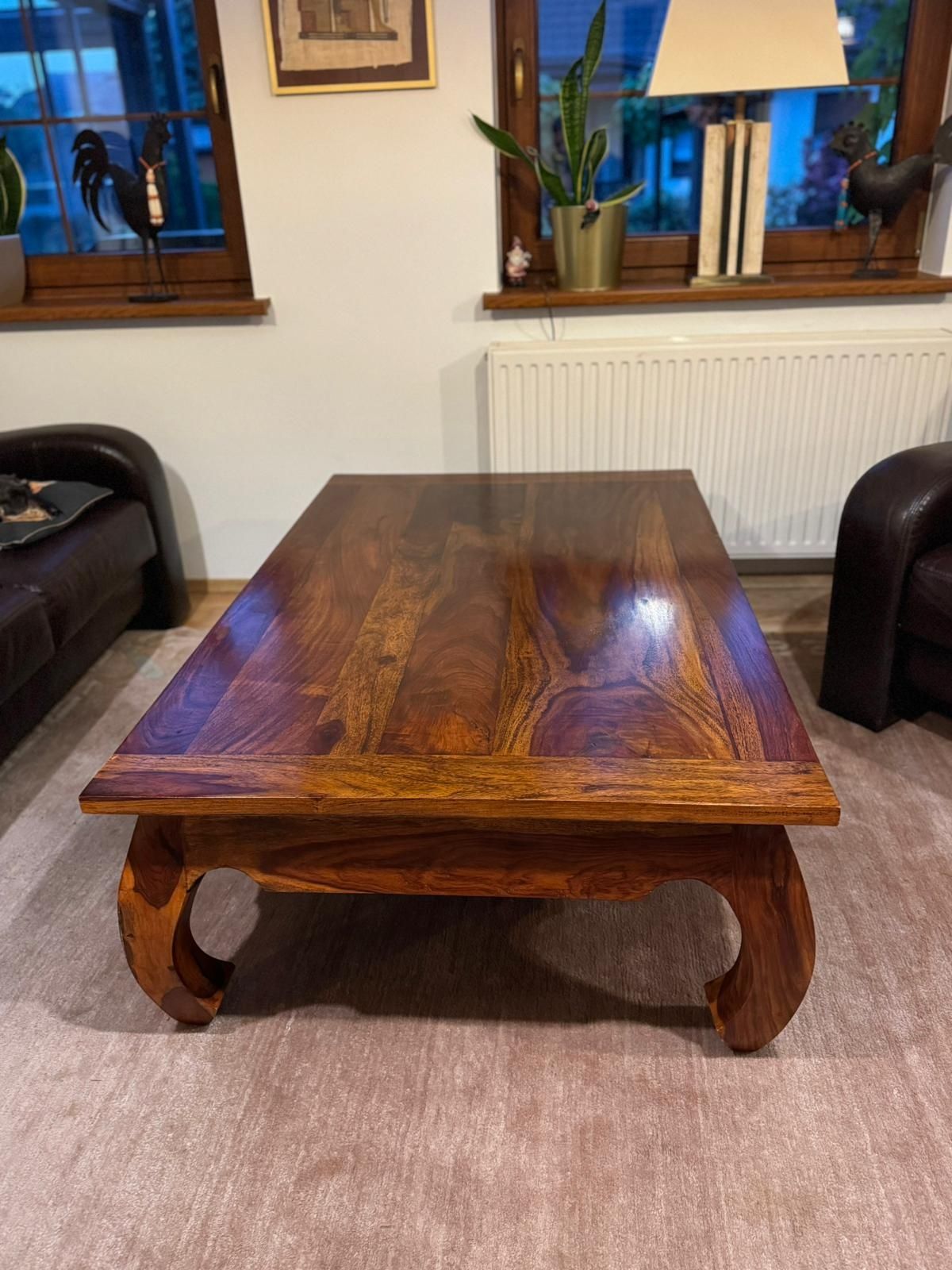 Duży Stół Kawowy z litego palisandru – 150x95x45 cm