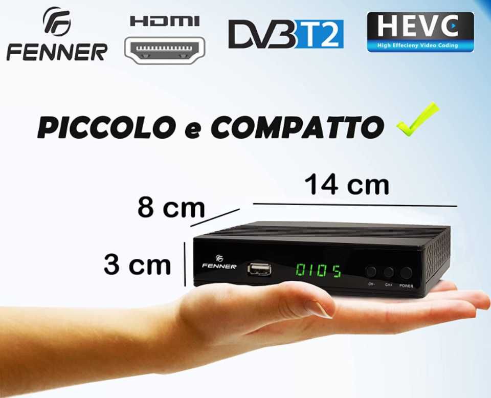 Fenner FN-GX2 tuner DVB-T2 HDMI USB LAN SCART TV telewizji naziemnej