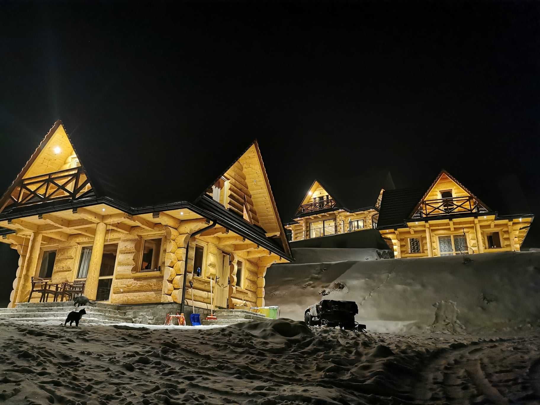 Domek z kominkiem w górach Gorce, z widokiem na Tatry, jacuzzi / balia
