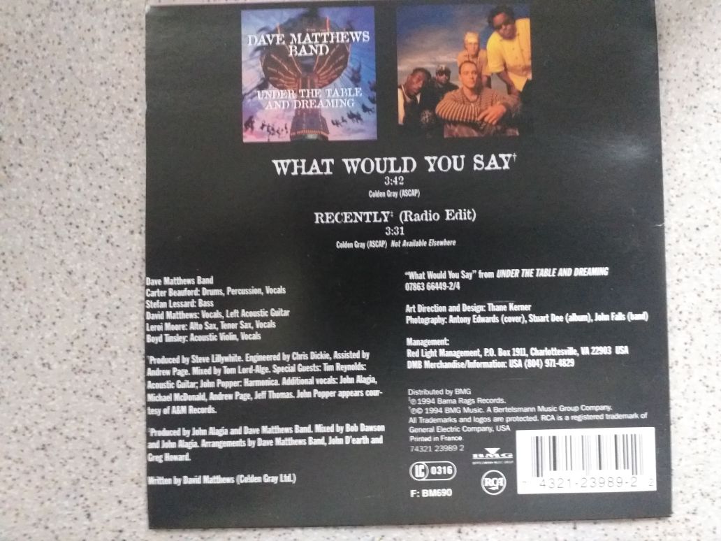 CD Singiel Dave Matthews Band What Would You Say BMG 1994 USA