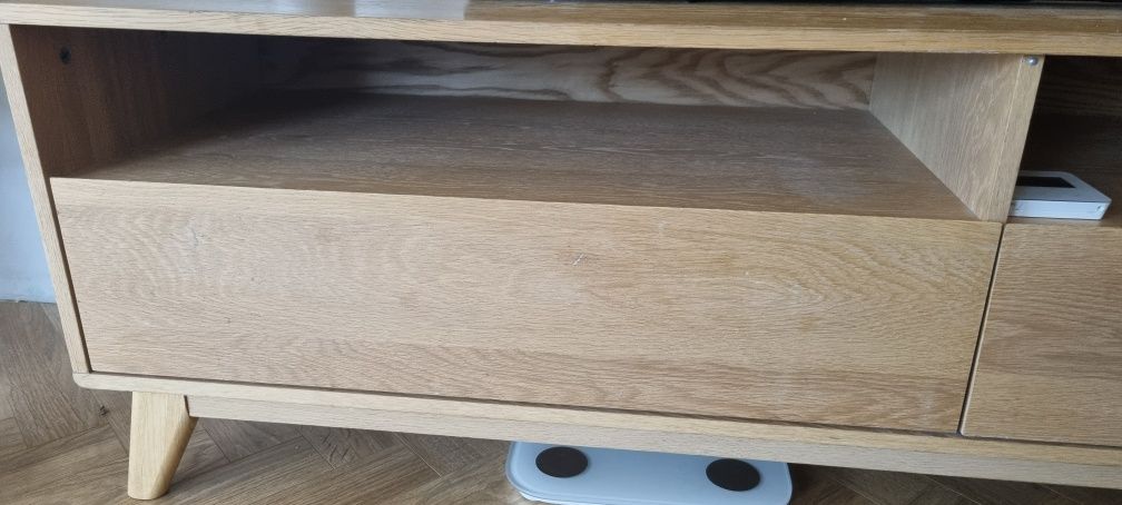 Szafka tv dębowa dąb jysk kalby rtv szuflady