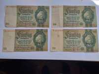 4 stare banknoty 50 Marek 1933 rok.kolekcjonerskie