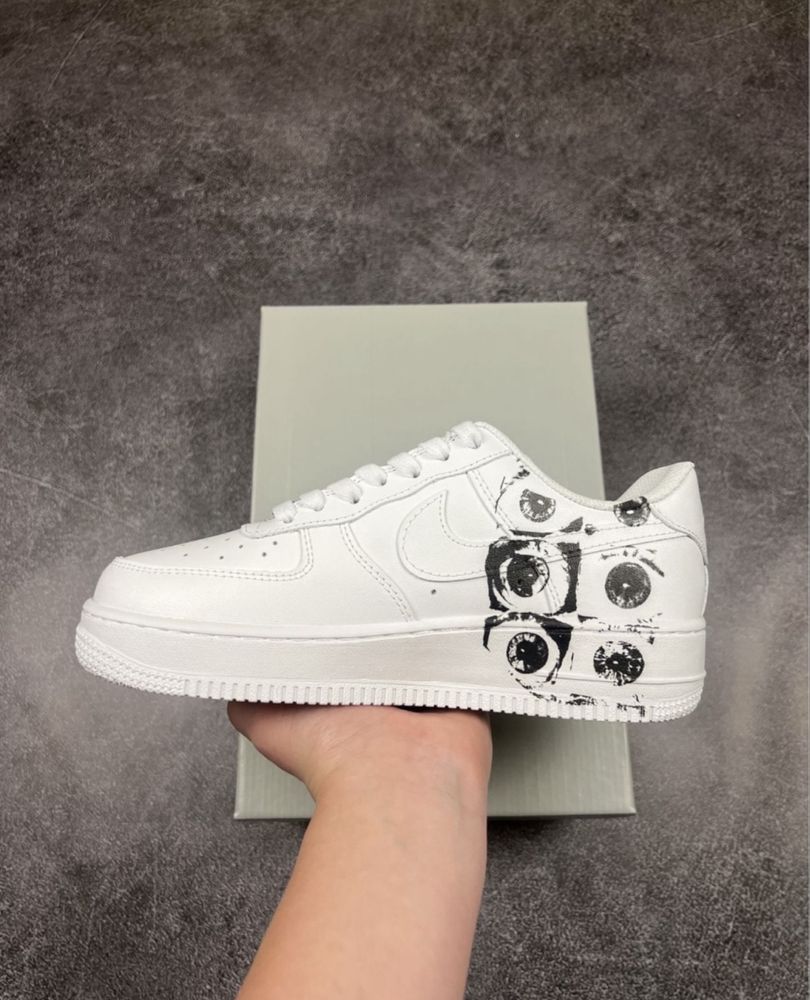 Кросівки Nike Air Force 1 x CDG x Supreme/Форси КДГ Супрім з очима