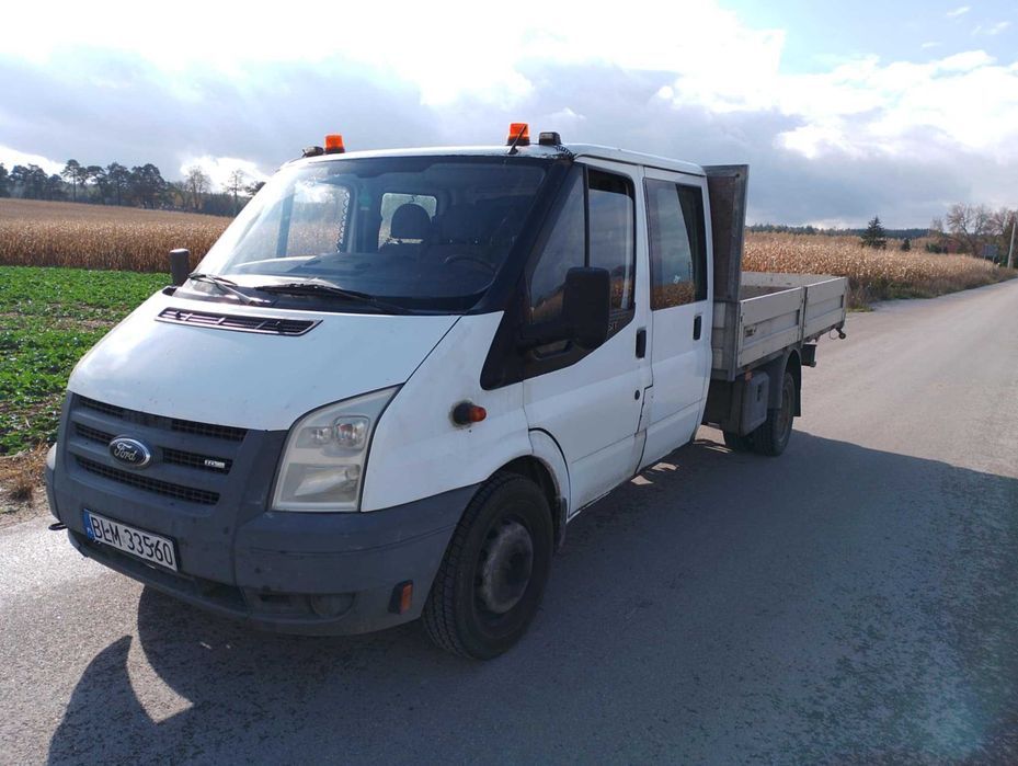Ford Transit, brygadówka, 6 osób, skrzyniowy, koła bliźniaki
