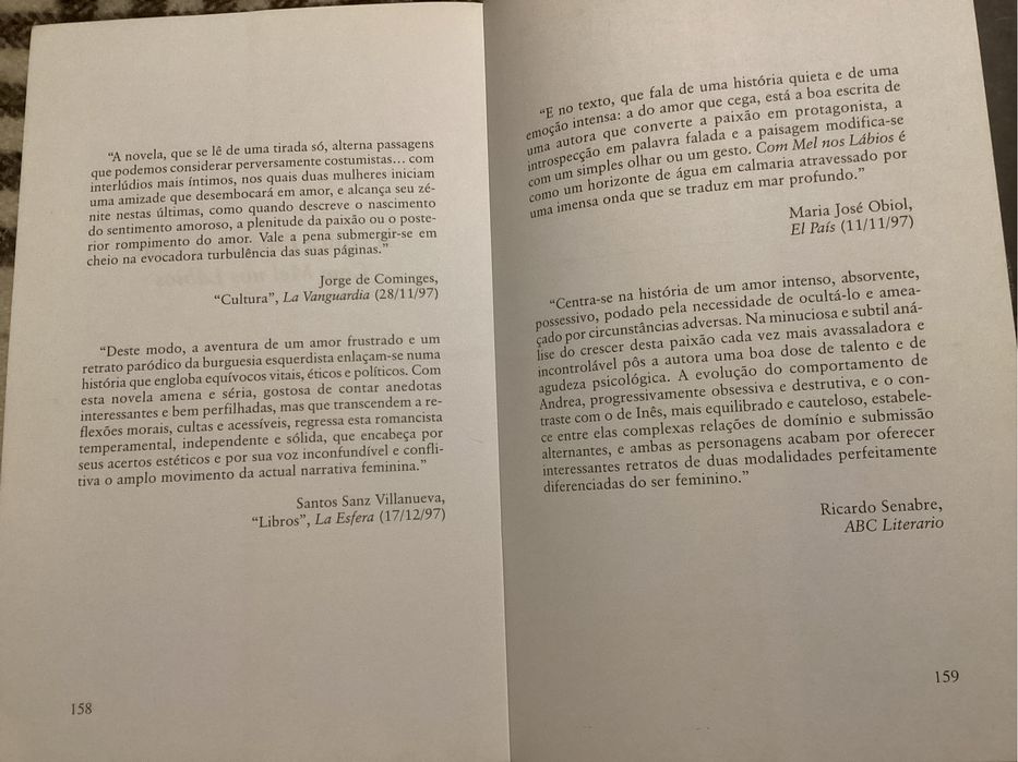 Esther Tusquets Com Mel nos Lábios