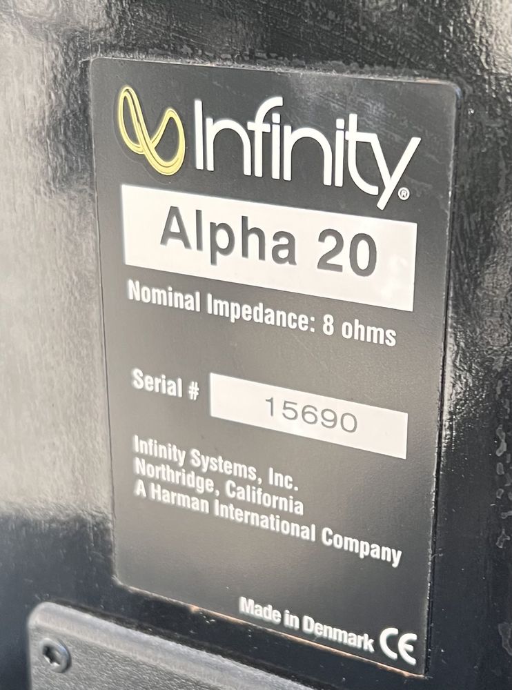 Infinity Alpha komplet 6 glosników plus dwa gratis