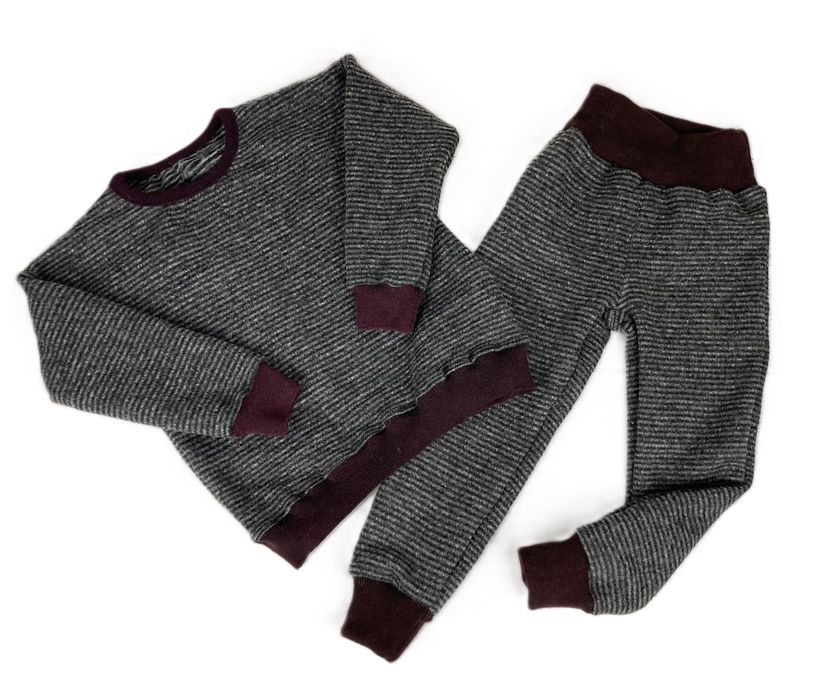 Dres komplet 110 cm ciepły 100% wełna merino wool bluza spodnie