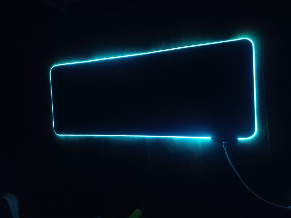 Килимок на стіл для миші компютера з лед підсвіткою