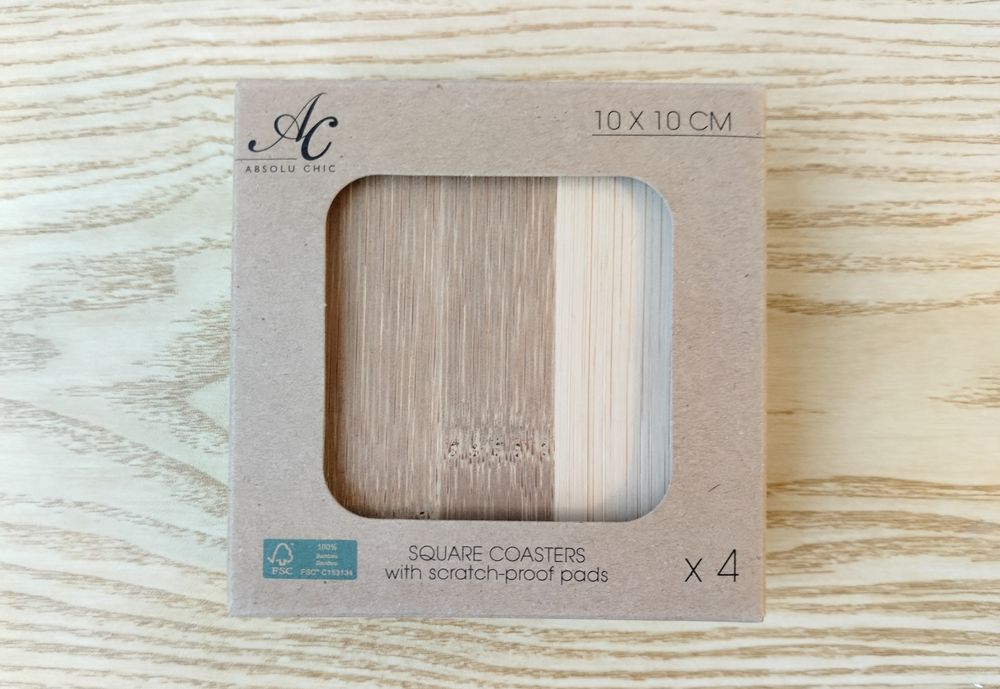 Podkładki pod kubek/szklankę 10x10cm - zestaw 4 sztuk