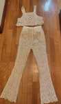 Conjunto renda beje