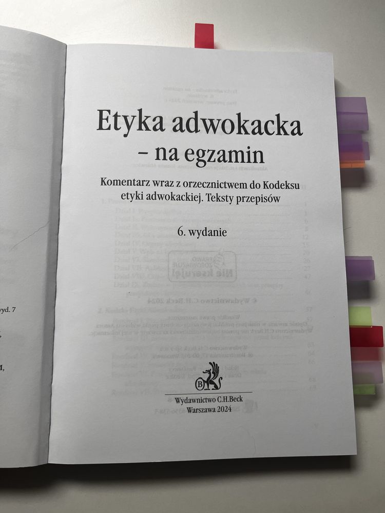 Etyka adwokacka - na egzamin, komentarz z orzecznictwem, Beck 2024