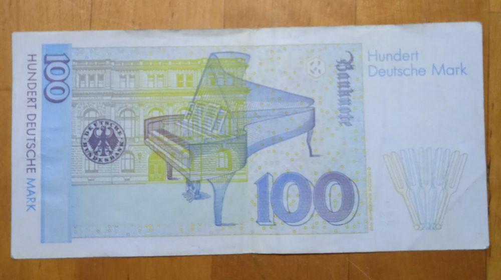 Antiga nota alemã 100 DEUTSCHE MARK,Bela