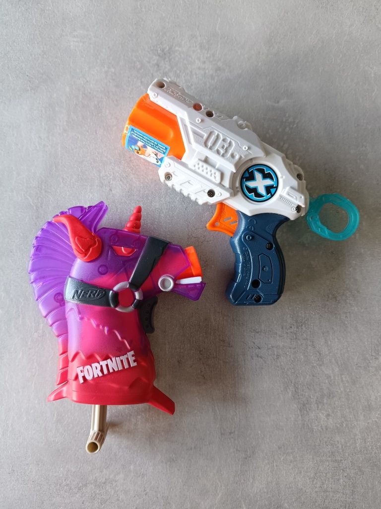 Lote de duas pistolas fortnite Nerf thunder Crash e Xcshot