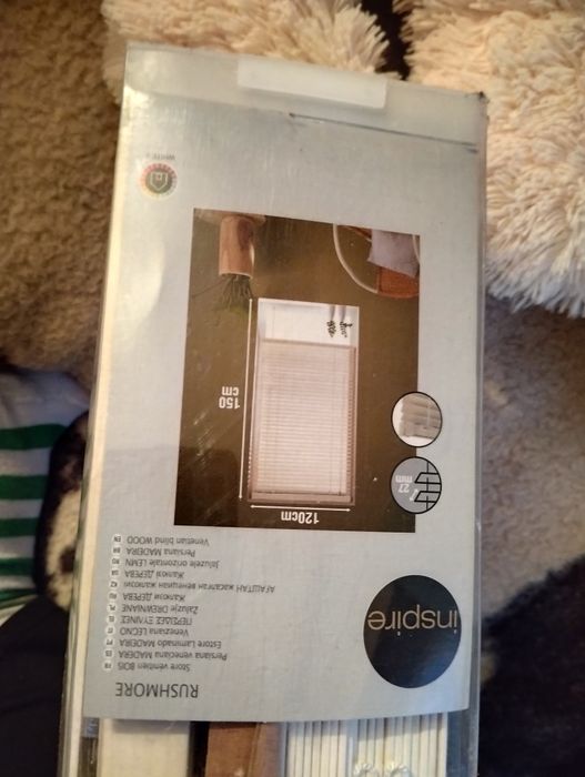 Żaluzje białe drewniane 120cm x 150cm Nowe