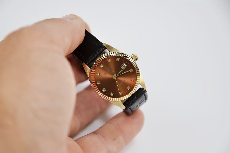 Złoty zegarek damski 14k włoski Geneve ELEGANCKI lw020 W