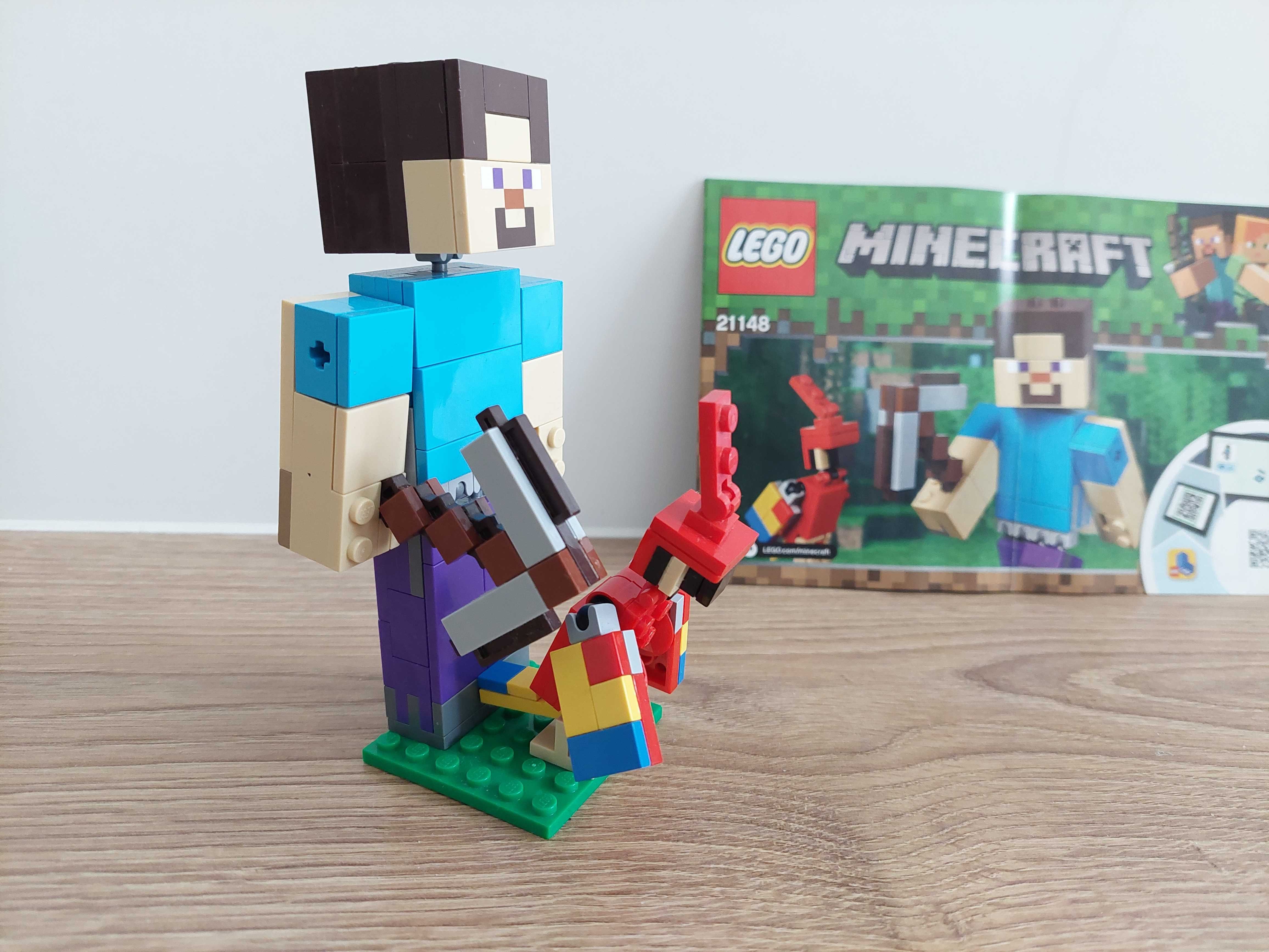 Lego Minecraft BigFig Steve z papugą 21148