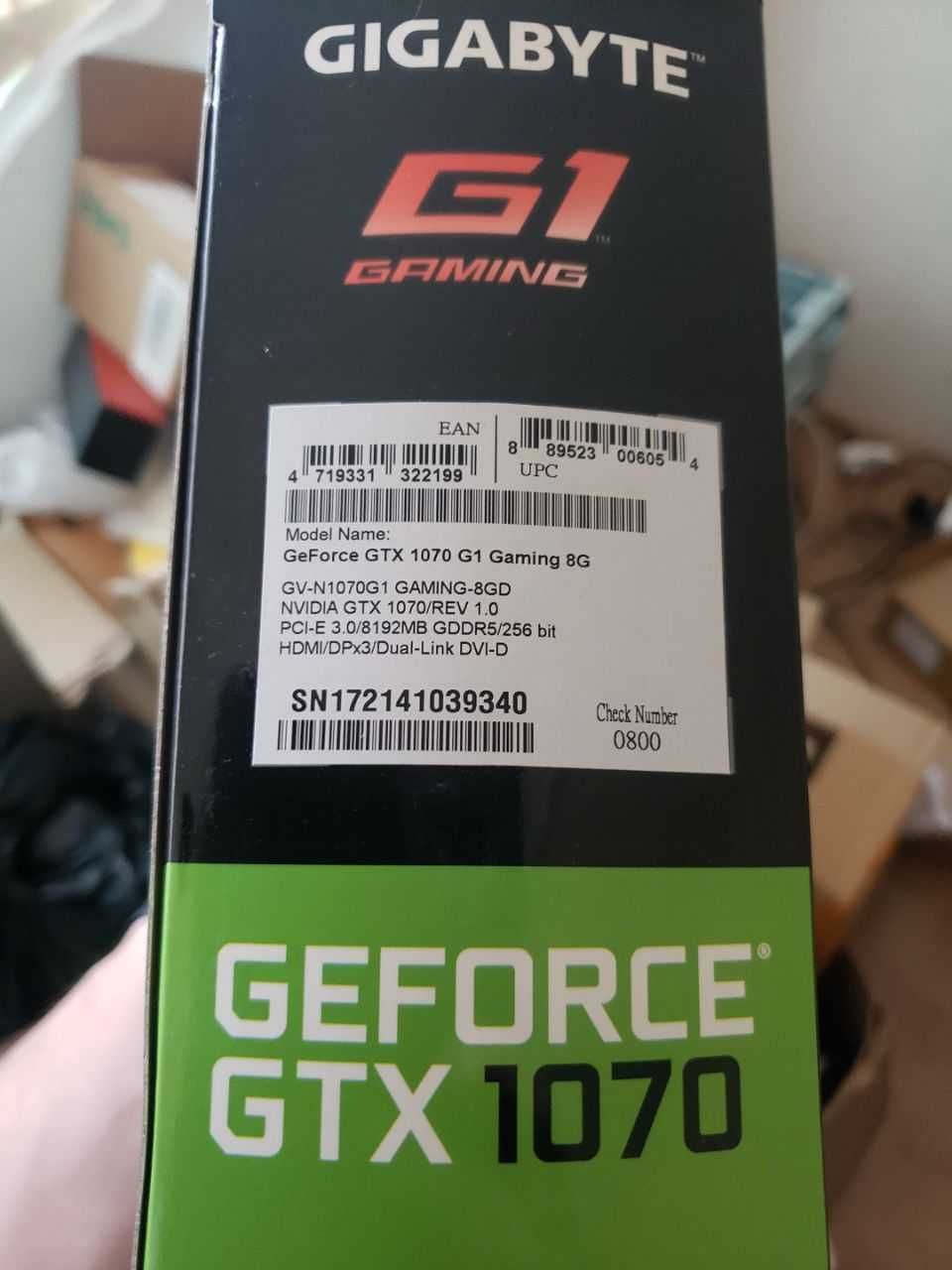 Видеокарта Nvidia GeFoce GTX 1070 G1 Gaming 8Gb GDDR5 256bit