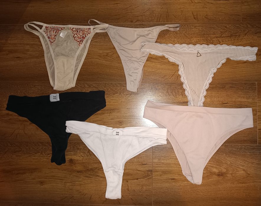 Majtki damskie stringi zestaw 6 sztuk rozmiar M