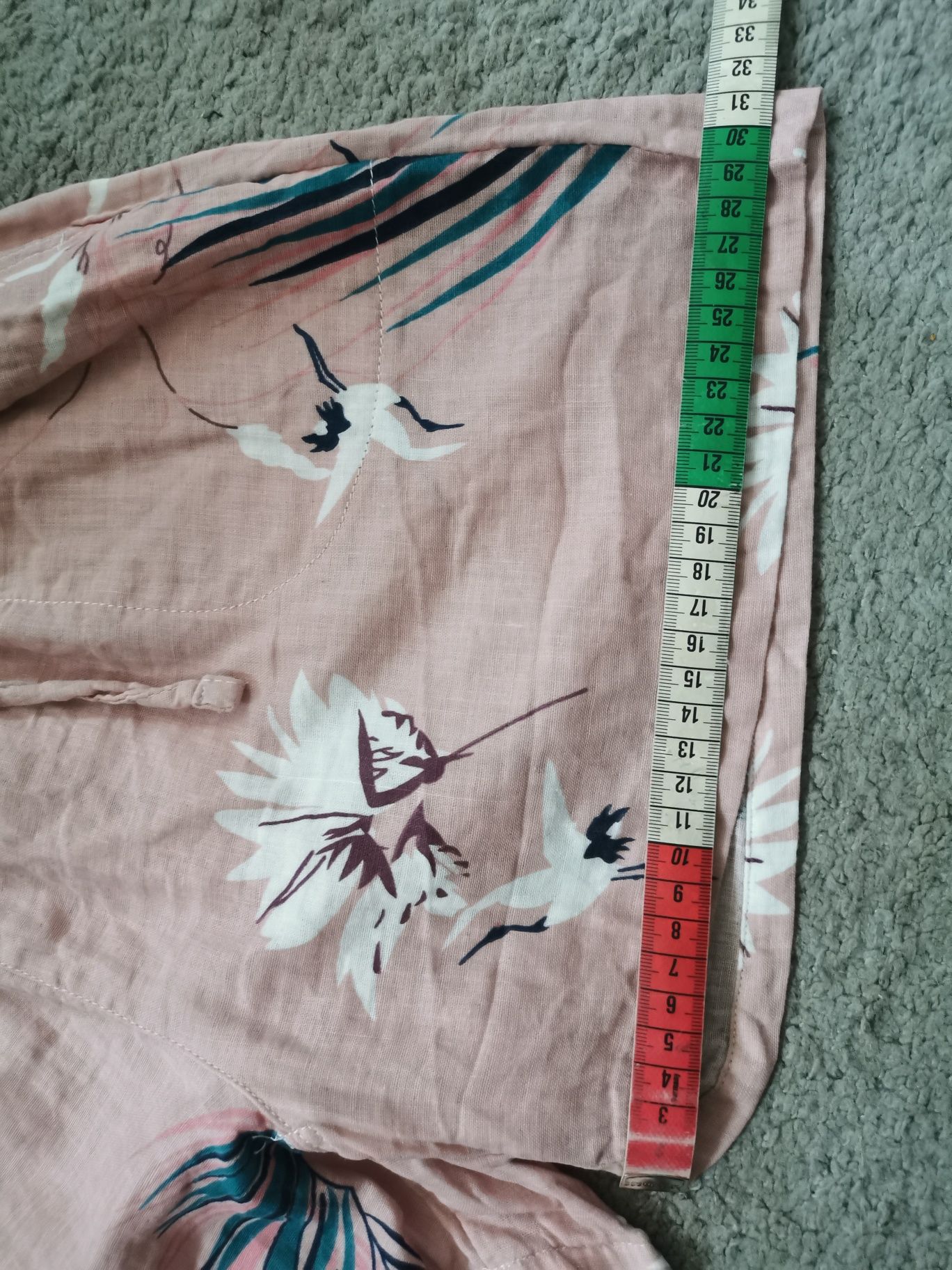 Spodnie Spodenki krótkie do spania różowe liście rozmiar S M L