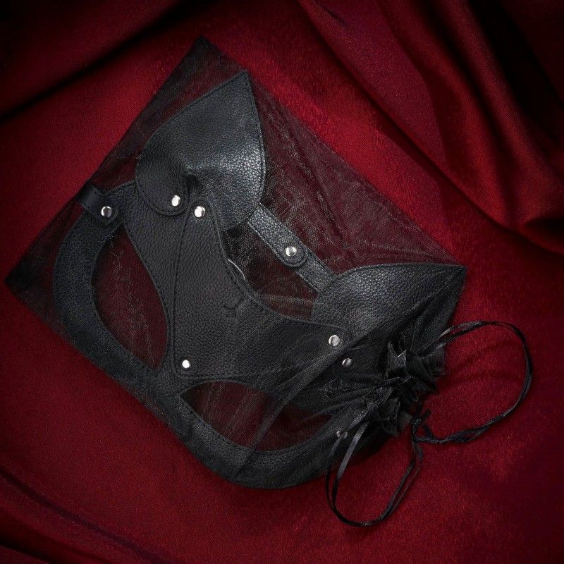 Skórzana maska z uszami kota Cat Leather Mask Sessuale 37S01U
