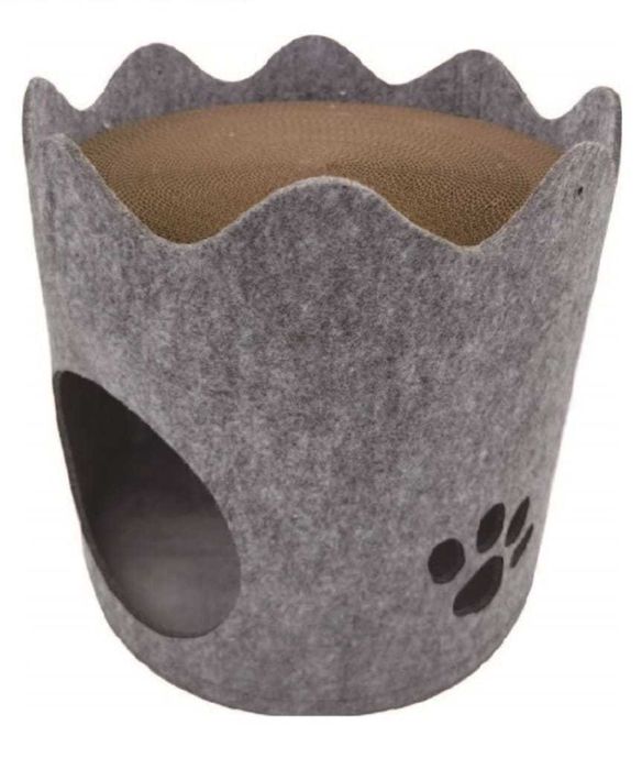 Casa esconderijo e arranhador 2 em 1 para gato – 35 x 35 x 35 cm