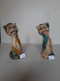 ceramika artystyczna rękodzieło figurki kot cena dot. 2 szt.