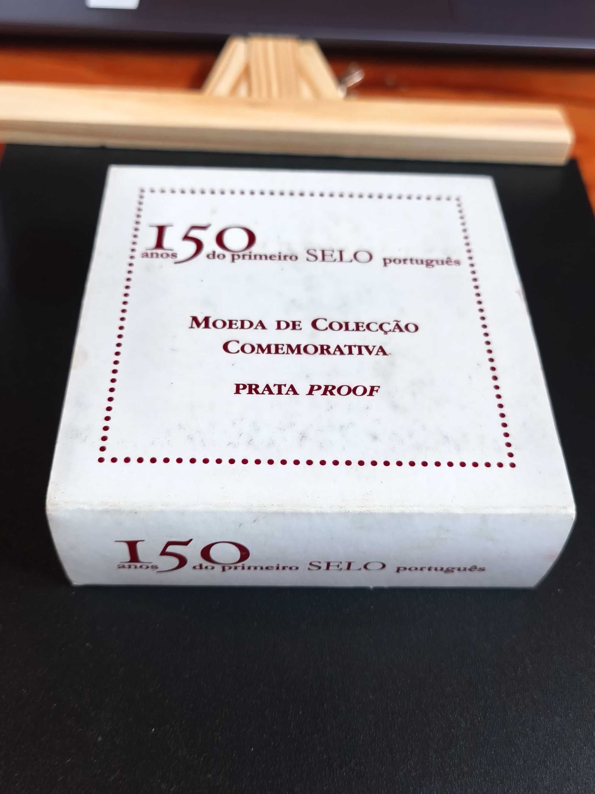 Portugal 2003 - moeda 5 € 150 anos 1º selo português (Prata Proof)