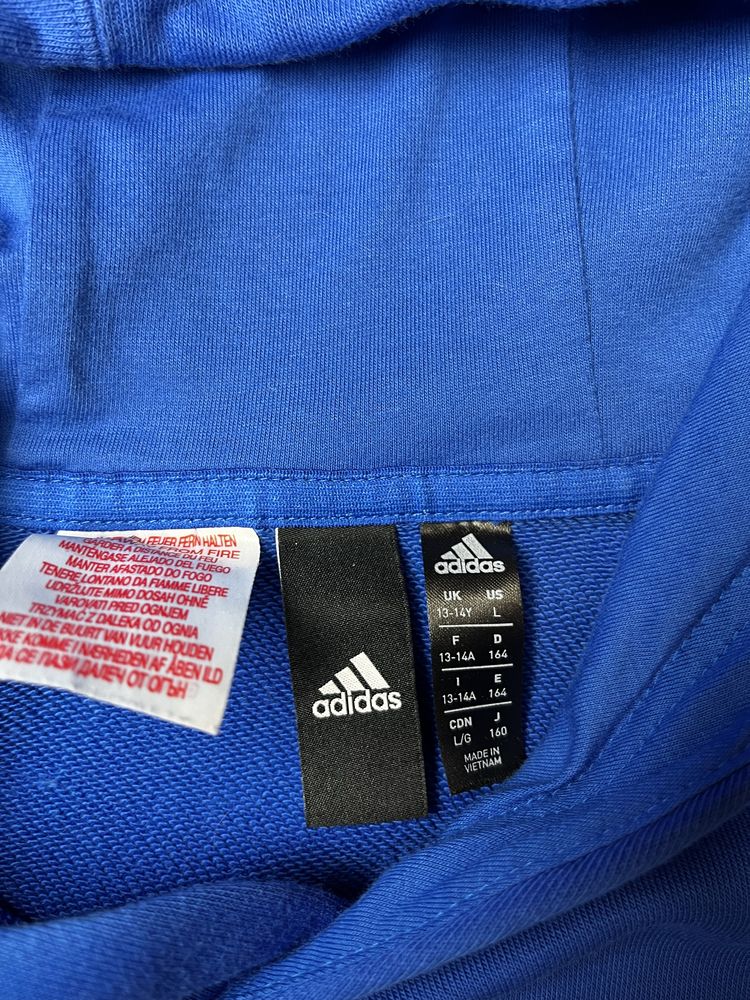Худи Adidas размер L оригинал подростковый спортивная кофта синяя