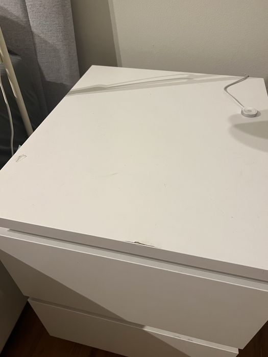 Conjunto de 2 mesas de cabeceira MALM brancas IKEA