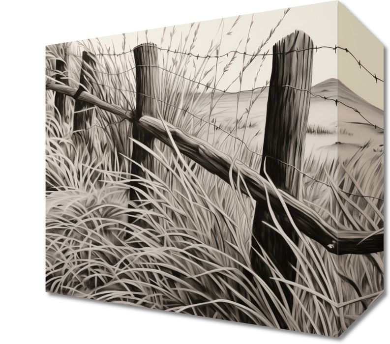 Obraz 20x20cm Szumy i Szepty Wiejskiego Płotu