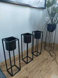 Stojaki na rośliny czarne loftowe - 4 sztuki dostępne/  cena za sztukę