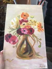 Quadro/Pintura flores antigo