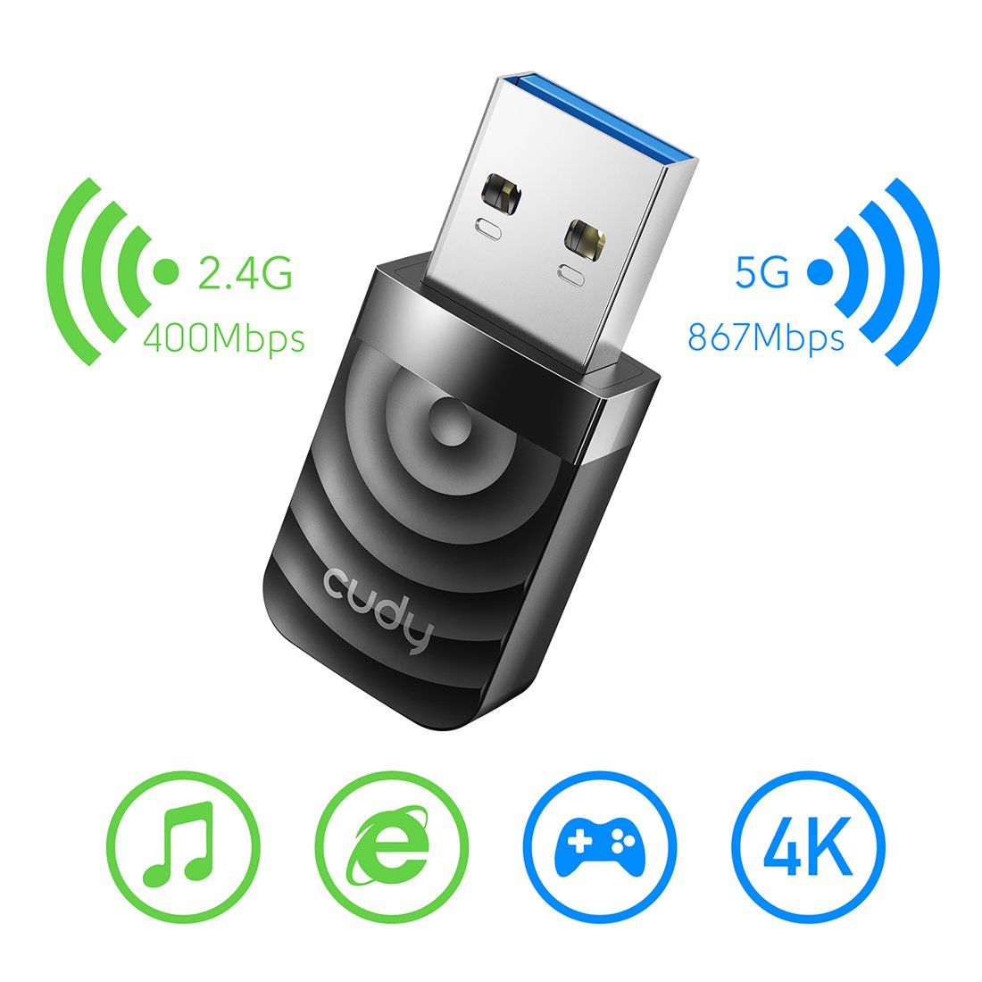 Cudy Karta Sieciowa USB Cudy Wu1300S USB adapter wifi LAN