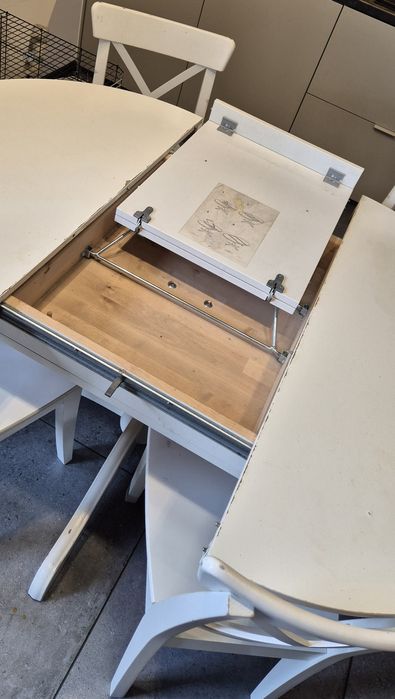 Stół okrągły 6 krzeseł rozkładany IKEA