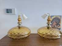 2 x lampa bursztynowa klosz PRL