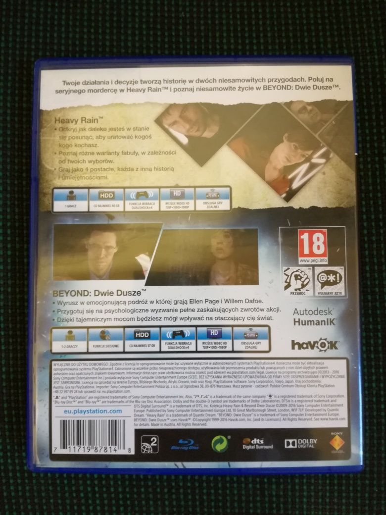 Gra heavy rain and beyond two souls pls ps4 ps5