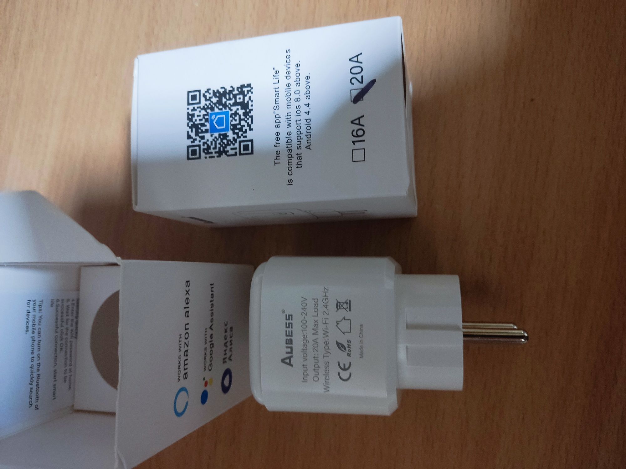 WiFi Смарт розетка, Bluetooth, запис споживання електроенергії 20А