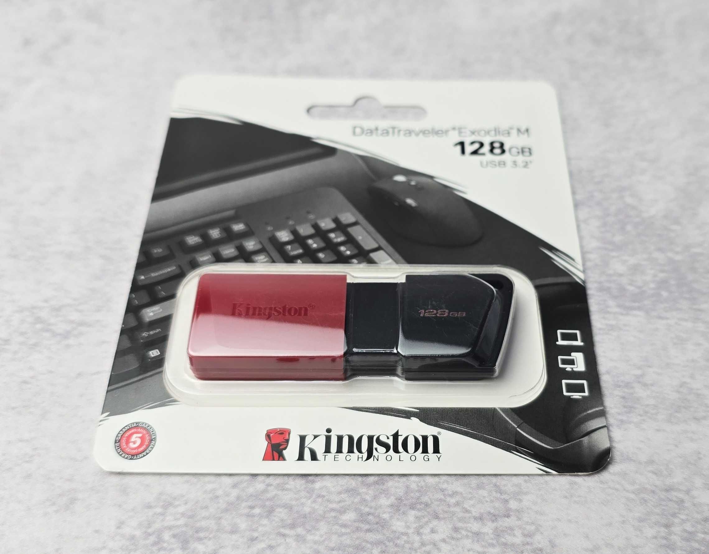 Флеш-пам'ять 128GB USB3.2 Kingston DataTraveler Exodia M Black/Red NEW