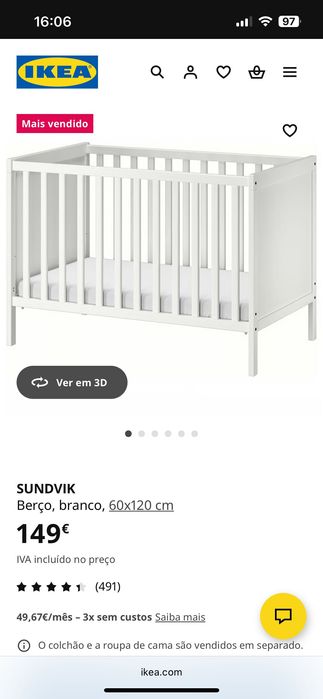 Berço Ikea SUNDVIK