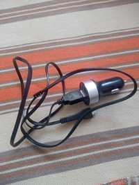Ładowarka samochodowa USB z kabelkiem do telefonów