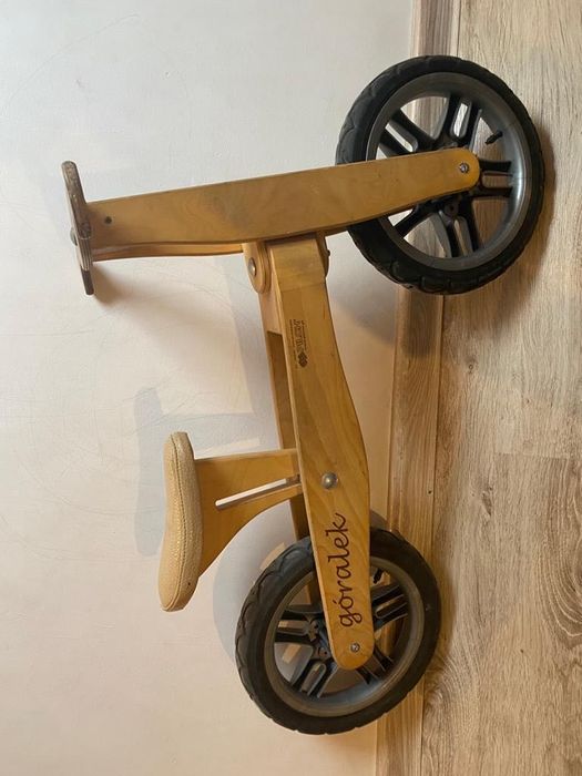 Dzieci drewniany rowerek Góralek biegowy ze stojakiem Rower