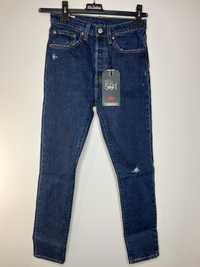 Granatowe spodnie dżinsy jeansy skinny Levi’s 501 W26 L30