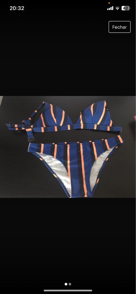 Bikini riscas azul