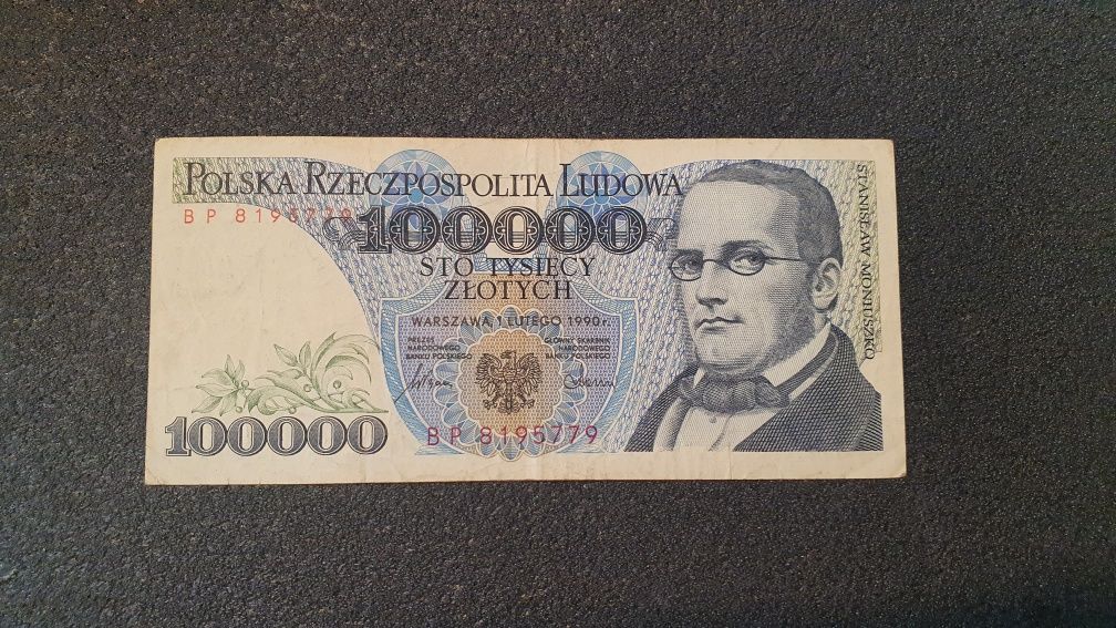 100000 zł PRL banknot ser. BP st.3