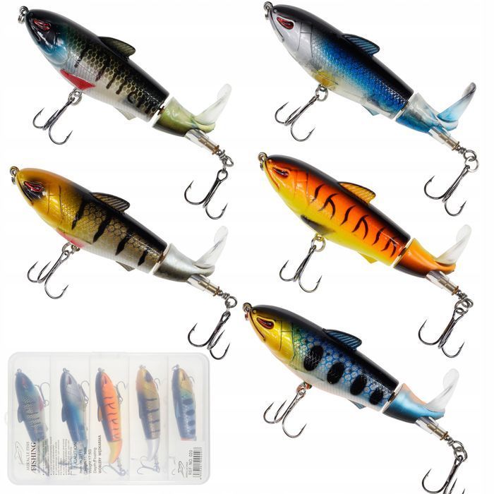 Wobler Popper Flopper na szczupaka suma sandacza zestaw 5 sztuk